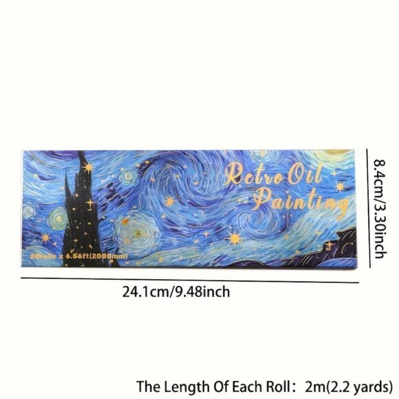 NEW 20 Rolls Washi Tape Box Set - Van Gogh Retro Paint Nature Starry Night - Picture 2 of 8